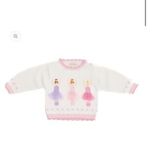 PETIT AMI ZUBELS baby's ballerina knit sweater in cream